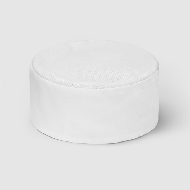 Biz Collection CH333 Mesh Flat Top Hat - White - Product View