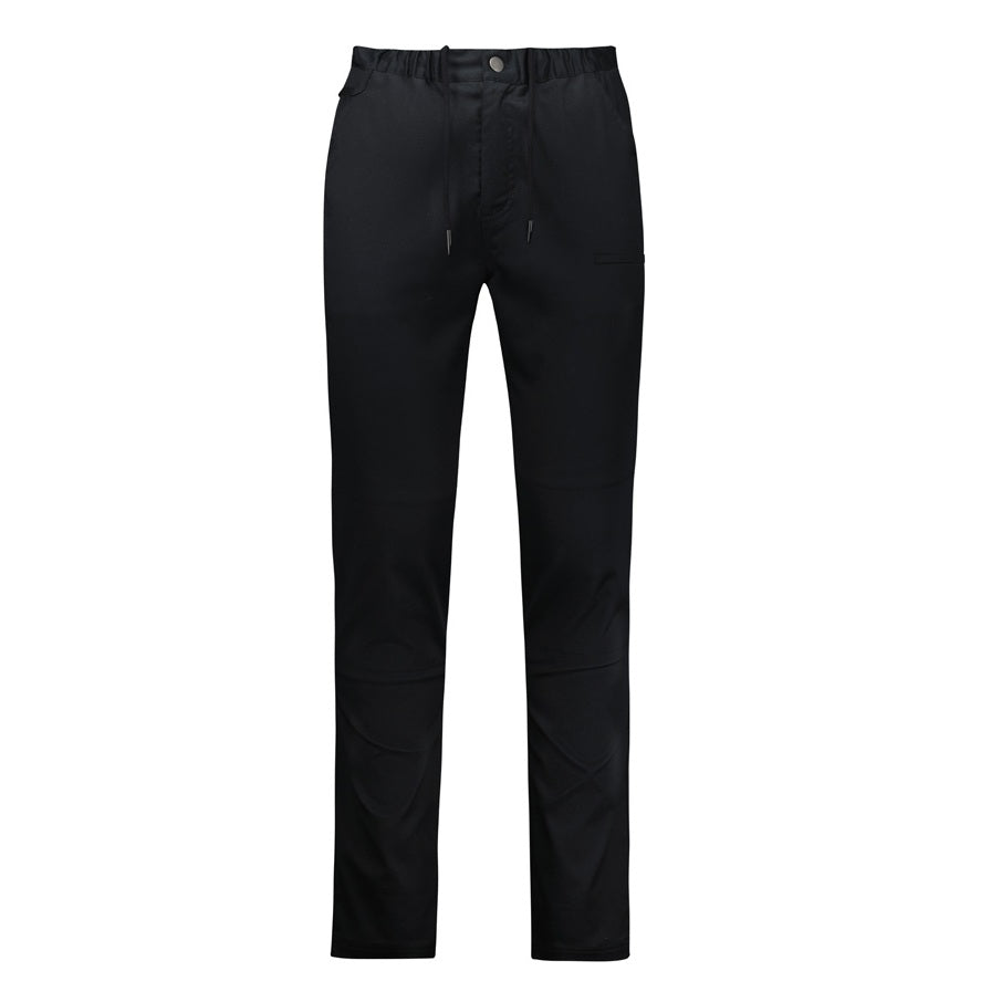 Womens black reinforced knee upf 50 sun protection button and zip up with elastic waist Biz Collection CH432L Womens Saffron Chef Flex PantPant