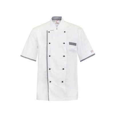 Chefscraft CJ042 DISCONTINUED Executive Chefs Lightweight Vented S/S Jacket with Checked Detail