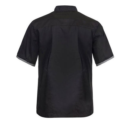 Chefscraft CJ042 DISCONTINUED Executive Chefs Lightweight Vented Short Sleeve Jacket with Checked Detail