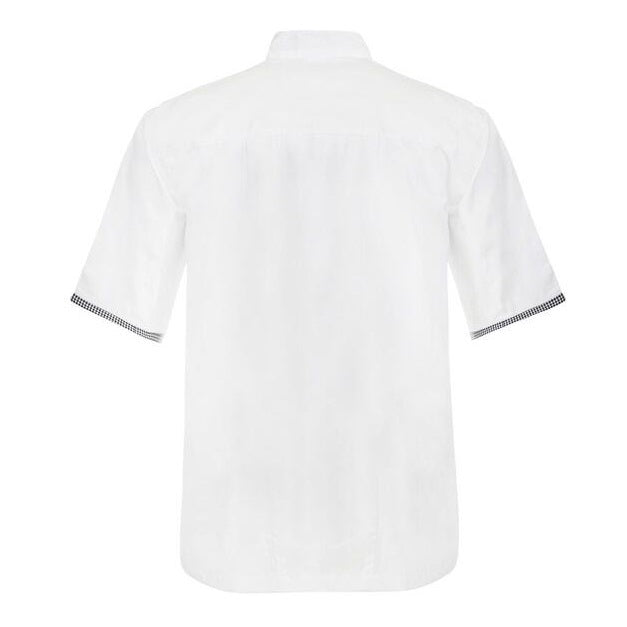 Chefscraft CJ042 DISCONTINUED Executive Chefs Lightweight Vented Short Sleeve Jacket with Checked Detail