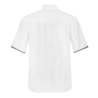 Chefscraft CJ042 DISCONTINUED Executive Chefs Lightweight Vented Short Sleeve Jacket with Checked Detail