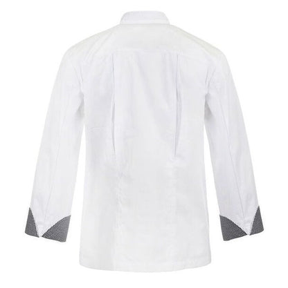 Chefscraft CJ044 DISCONTINUED Executive Chefs Lightweight Vented Jacket with Checked Detail- Long Sleeve