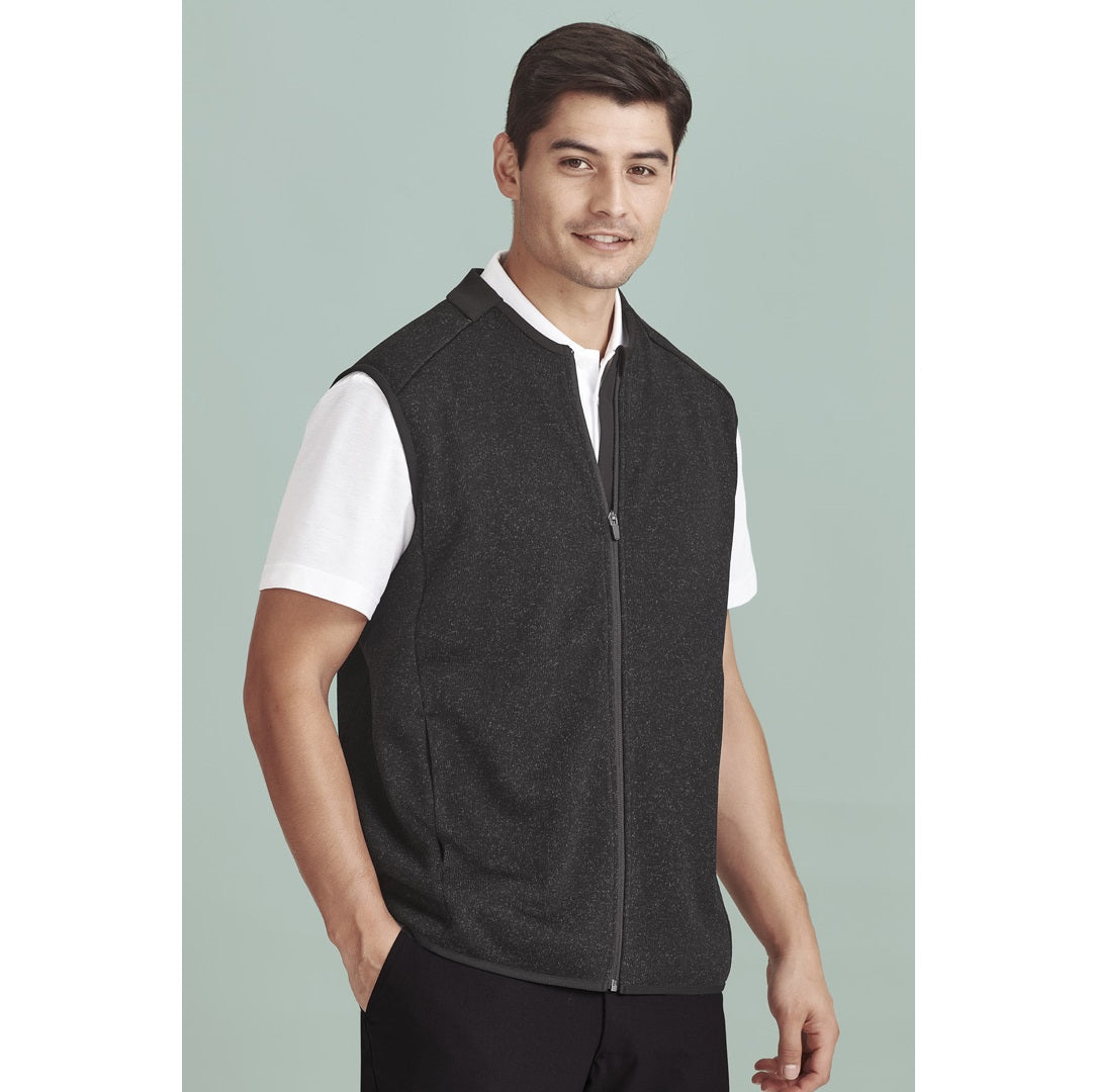 Inaura CO343MV Nova Mens Knit Vest - Black Marle - Front View