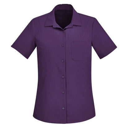 Biz Care CS947LS Womens Florence Plain Short Sleeve Shirt