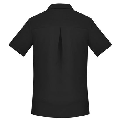Inaura CS947LS Ladies Plain Short Sleeve Shirt - Black - Back View