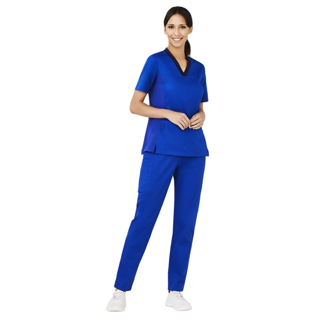 Inaura CSP047LL Womens Riley Straight Leg Scrub Pant - Electric Blue - Front View