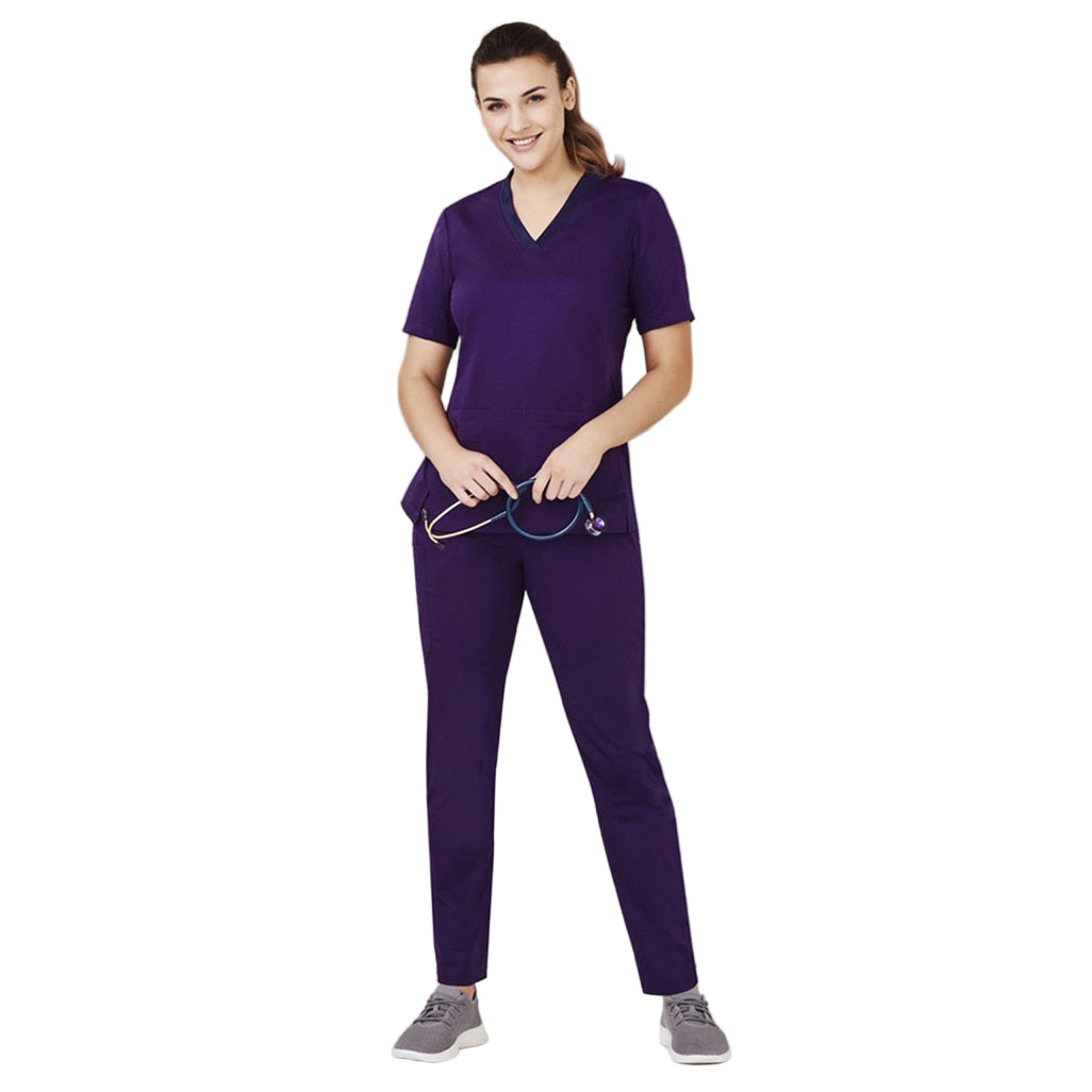 Inaura CSP047LL Womens Riley Straight Leg Scrub Pant - Purple - Front View
