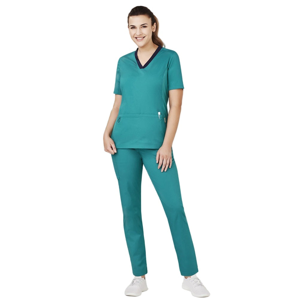 Inaura CSP047LL Womens Riley Straight Leg Scrub Pant - Teal - Front View