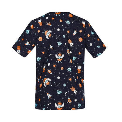 Biz Care CST148LS Womens Space Party Scrub Top