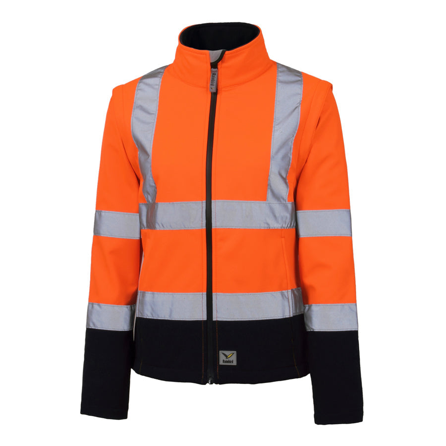 Rainbird 8527 Carroll Ladies Soft Shell HiVis Jacket - Orange - Front View
