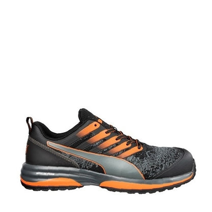 Black and orange Slip resistant Puma 644557 Charge Vegan Safety Shoes