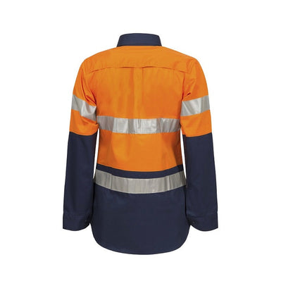 Workcraft WSL501 Ladies HiVis 2 tone L/Sleeve Shirt