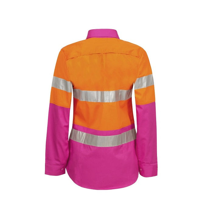 Workcraft WSL501 Ladies HiVis 2 tone L/Sleeve Shirt
