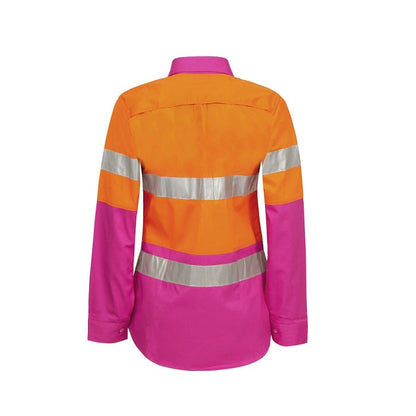 Workcraft WSL501 Ladies HiVis 2 tone L/Sleeve Shirt