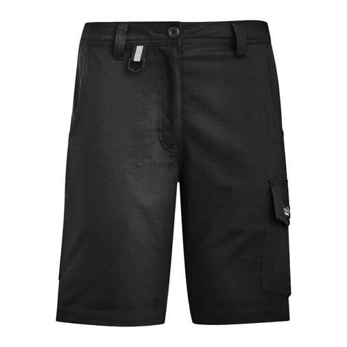 ZS704 Women's work shorts - Black colour - Front view