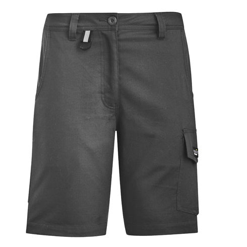 Syzmik ZS704 Ladies Rugged Cargo Shorts - Charcoal - Front View
