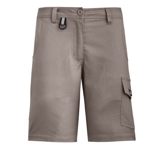 ZS704 Ladies's work shorts -Khaki colour - Front view