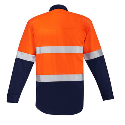 Syzmik ZW140 Mens Orange Flame HRC 2 Hoop Taped Open Front Spliced Shirt