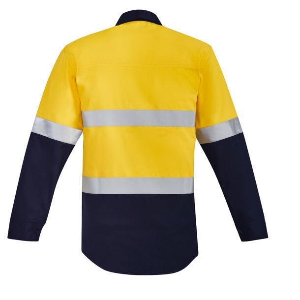 Syzmik ZW140 Mens Orange Flame HRC 2 Hoop Taped Open Front Spliced Shirt