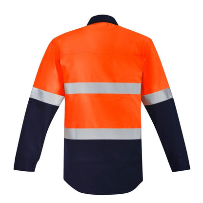 Syzmik ZW143 Mens Orange Flame Hoop Taped Closed Front Shirt