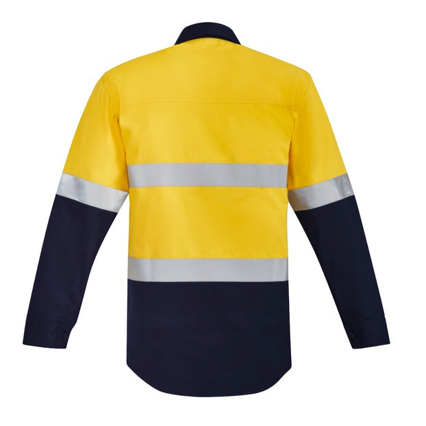 Syzmik ZW143 Mens Orange Flame Hoop Taped Closed Front Shirt