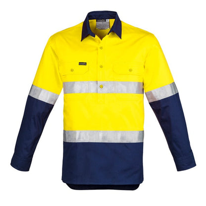 Syzmik ZW550 Mens HiVis Closed Front L/S Shirt - Hoop Taped