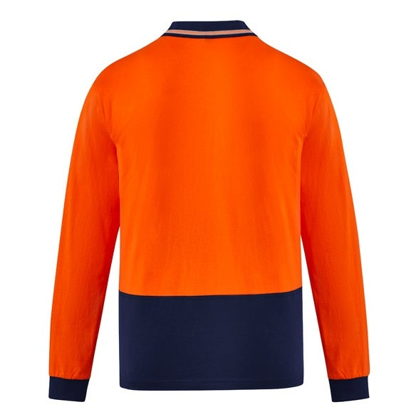 Syzmik ZH430 Mens HiVis Cotton Long Sleeve Polo