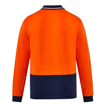 Syzmik ZH430 Mens HiVis Cotton Long Sleeve Polo