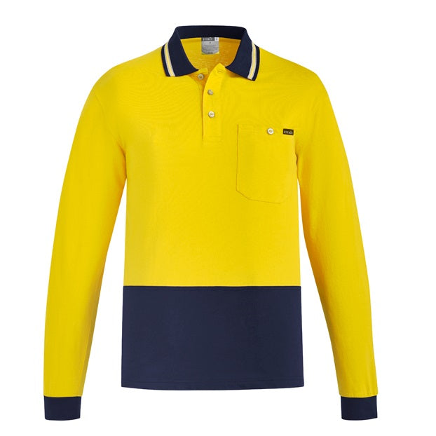 Syzmik ZH430 Mens HiVis Cotton Long Sleeve Polo