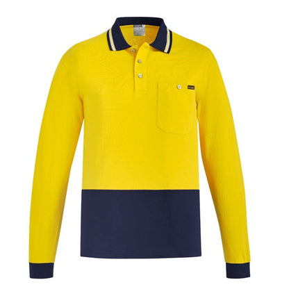 Syzmik ZH430 Mens HiVis Cotton Long Sleeve Polo