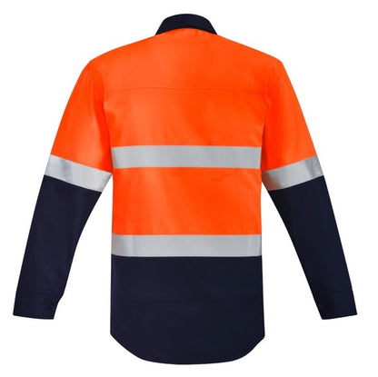 Syzmik ZW143 Mens Orange Flame Hoop Taped Closed Front Shirt