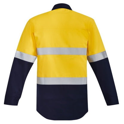 Syzmik ZW143 Mens Orange Flame Hoop Taped Closed Front Shirt