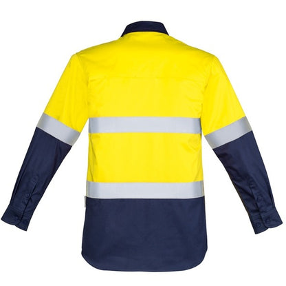 Syzmik ZW550 Mens HiVis Closed Front L/S Shirt - Hoop Taped