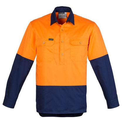Syzmik ZW560 Mens HiVis Closed Front L/S Shirt