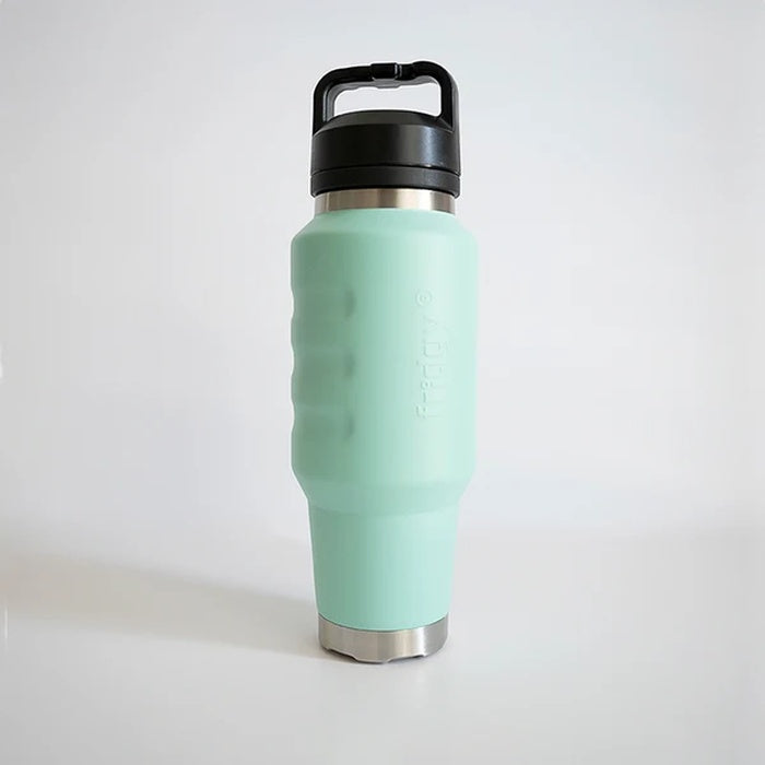 A mint green insulated water bottle large capacity temperature regulated Fridgy FRI1000CRUISE 1L Cruise Range With Guzzler Lid