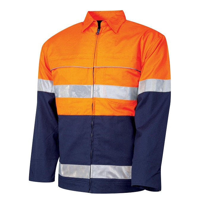 TRu Workwear DJ2192T1 Midweight Hi-Vis Cotton Drill Jacket With 3M Tape