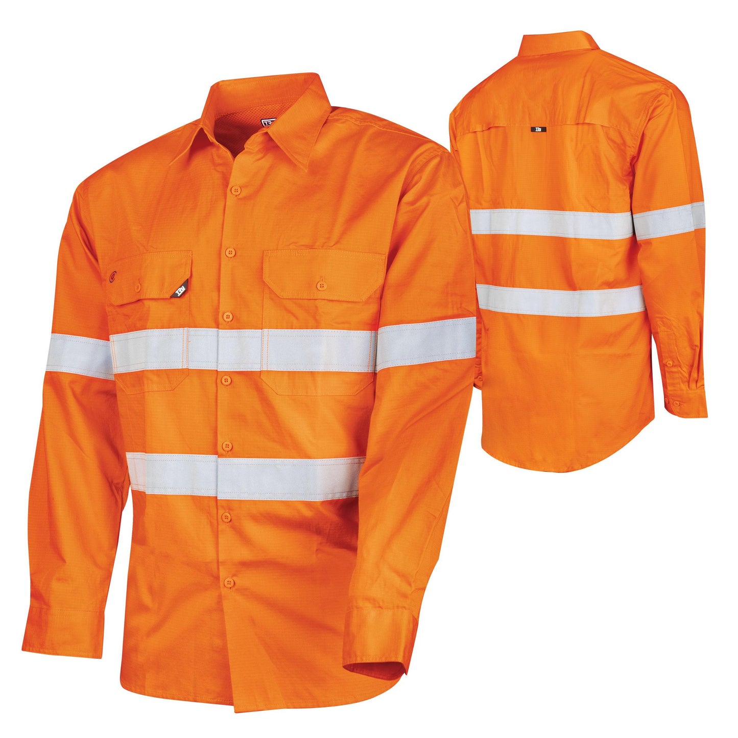 Tru Workwear DS1169T1 Ripstop L/S Vented Hi-Vis Cotton Shirt With Reflective Tape