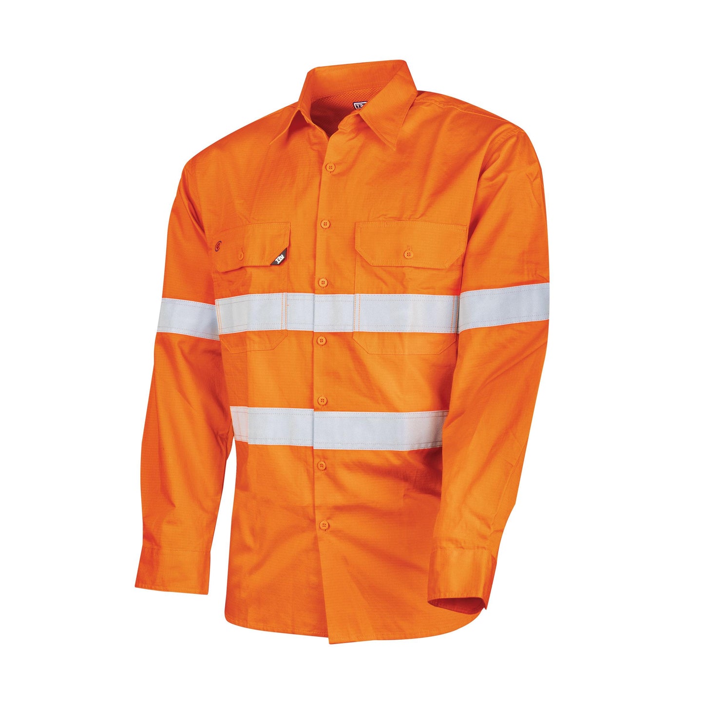 Tru Workwear DS1169T1 Ripstop L/S Vented Hi-Vis Cotton Shirt With Reflective Tape