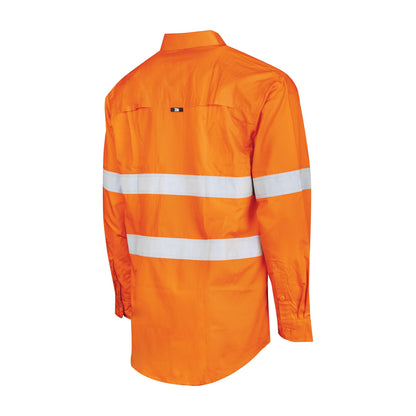 Tru Workwear DS1169T1 Ripstop L/S Vented Hi-Vis Cotton Shirt With Reflective Tape