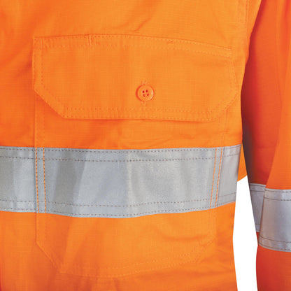Tru Workwear DS1169T1 Ripstop L/S Vented Hi-Vis Cotton Shirt With Reflective Tape