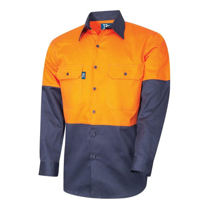 Tru Workwear DS2112 Regular Weight L/S Cotton Hi-Vis Shirt