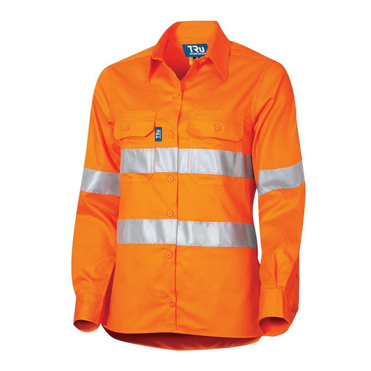 TRu Workwear DSW1166T1 Lightweight Vented L/S Hi-Vis Drill Shirt With 3M Tape