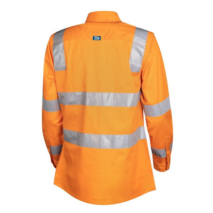 TRu Workwear DSW1166T4 VIC Rail Lightweight Vented L/S Hi-Vis Drill Shirt With Reflective Tape