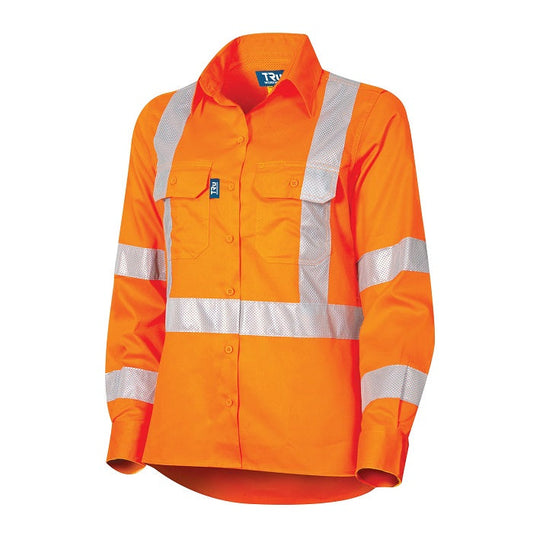 TRu Workwear DSW1166T5 NSW Rail Lightweight Vented L/S Hi-Vis Drill Shirt With TRuVis Tape