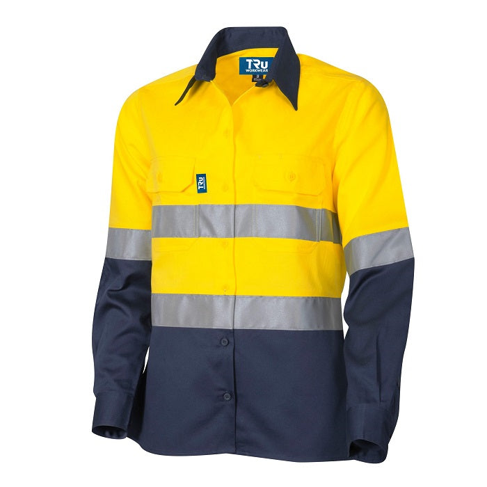 TRu Workwear DSW2166T1 Lightweight Vented L/S Hi-Vis Drill Shirt With 3M Tape