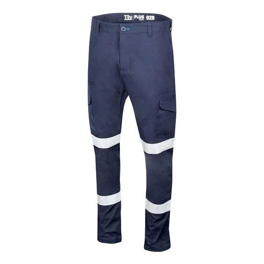 TRu Workwear DT1170T2 Midweight Cotton Stretch Cargo Trousers With Biomotion Reflective Tape