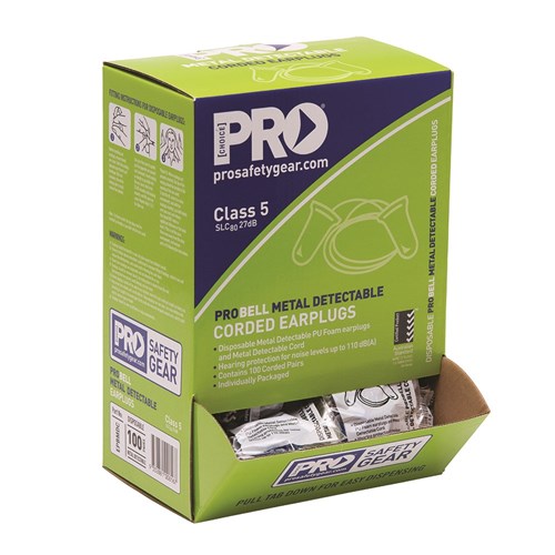 Pro Choice EPBMDC Probell Metal Detectable Earplugs Corded - 100 Pairs