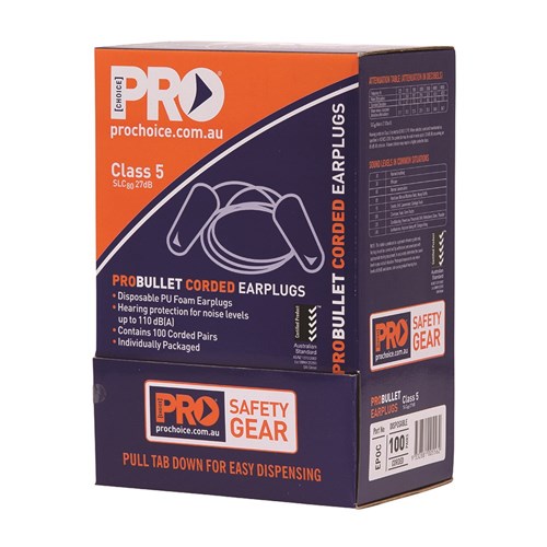 Pro Choice EPOC Probullet Disposable Earplugs Corded