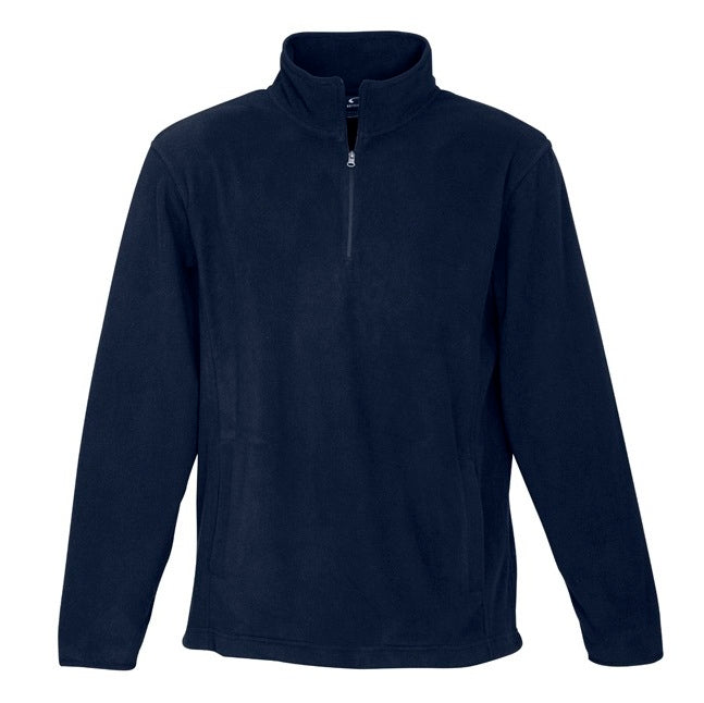 Mens navy lightweight warm easy care everyday jumper Biz Collection F10510 Mens Trinity Fleece 1/2 Zip Pullover